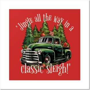 Jingle all the way in a classic sleigh Posters and Art